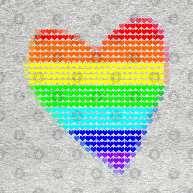 Bright Rainbow Heart Filled with Hearts Valentines Day by ellenhenryart